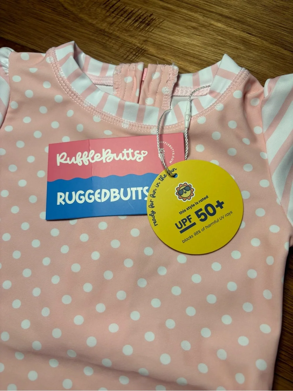 NEW Twins Matching Set Ruffle Butts Swim Bathing Suit Rash Guard Pink 6-12-18M
